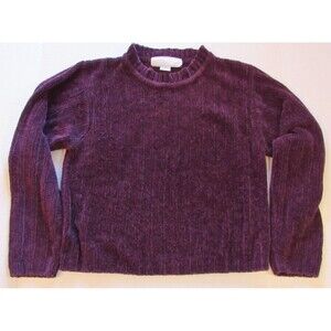 Holly and Polly Dark Purple Crop Sweater Size Medium